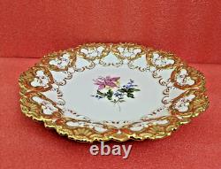 10.7 Meissen Serving Platter Embossed Heavy Gold, Floral, 1934-p. T, 1st Q