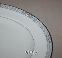 15 Oval Serving Platter Waterford China Bellamont Hall Gray Band Greek Key