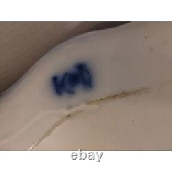 16 3/8 x 12 1/4 Antique Fine Porcelain Blue Flow Serving Platter England