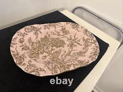 222 fifth adelaide pink Gold serving platter discontinued pattern