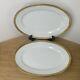 2 Richard Ginori Italy Ponte Vecchio 13 Oval Serving Platters Gold Encrusted