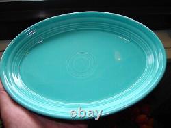 (6) Vintage HLC Fiesta Ware USA Turquoise Oval Platters 9 3/4 x 7 Nice Set