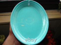 (6) Vintage HLC Fiesta Ware USA Turquoise Oval Platters 9 3/4 x 7 Nice Set