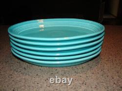 (6) Vintage HLC Fiesta Ware USA Turquoise Oval Platters 9 3/4 x 7 Nice Set