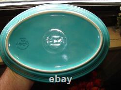 (6) Vintage HLC Fiesta Ware USA Turquoise Oval Platters 9 3/4 x 7 Nice Set