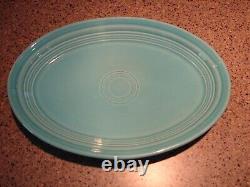 (6) Vintage HLC Fiesta Ware USA Turquoise Oval Platters 9 3/4 x 7 Nice Set