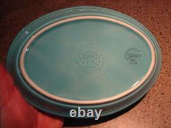 (6) Vintage HLC Fiesta Ware USA Turquoise Oval Platters 9 3/4 x 7 Nice Set