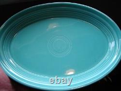 (6) Vintage HLC Fiesta Ware USA Turquoise Oval Platters 9 3/4 x 7 Nice Set