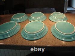 (6) Vintage HLC Fiesta Ware USA Turquoise Oval Platters 9 3/4 x 7 Nice Set