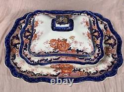 ANTIQUE WEDGWOOD COREA HAND PAINTED OVER TRANSFER & A TRAY SET 16L/11With8H