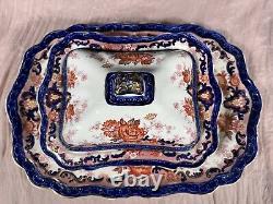 ANTIQUE WEDGWOOD COREA HAND PAINTED OVER TRANSFER & A TRAY SET 16L/11With8H