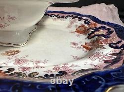 ANTIQUE WEDGWOOD COREA HAND PAINTED OVER TRANSFER & A TRAY SET 16L/11With8H