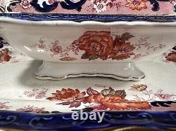 ANTIQUE WEDGWOOD COREA HAND PAINTED OVER TRANSFER & A TRAY SET 16L/11With8H