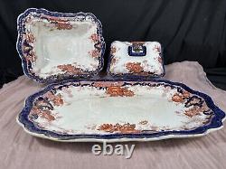 ANTIQUE WEDGWOOD COREA HAND PAINTED OVER TRANSFER & A TRAY SET 16L/11With8H