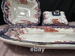 ANTIQUE WEDGWOOD COREA HAND PAINTED OVER TRANSFER & A TRAY SET 16L/11With8H