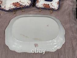 ANTIQUE WEDGWOOD COREA HAND PAINTED OVER TRANSFER & A TRAY SET 16L/11With8H