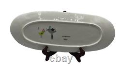 Anthropologie Scenic Woodland Serving Platter Singapore Birds Green Oval 17 Inch