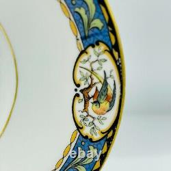Antique Fraureuth Germany China 12.5 Serving Platter Sparrow Blue Black Yellow