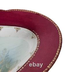 Antique Imperial Crown China Austrian Fish Platter Hand Painted Oval 24