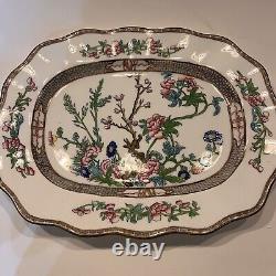 Antique. Indian tree Pattern scalloped edge 14 inch platter Coleport