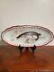 Antique Late 1800s Imp. Crown Austria Porcelain Hand Painted Pike Platter 21 In