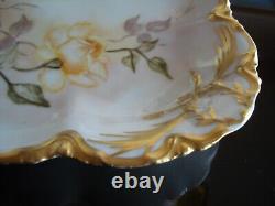 Antique Limoges Haviland Hand Painted Platter Tray, Plate, Roses, 13 1/2