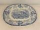 Antique Opaque China Genevese Transferware Platter / Tray Landscape Scene