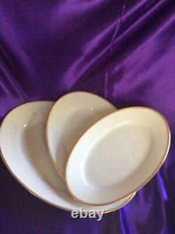 Antique Set of Thomas Bavaria China Serving Platters Gold Band and Verge