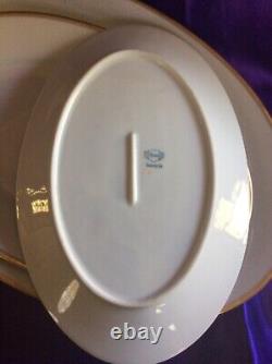 Antique Set of Thomas Bavaria China Serving Platters Gold Band and Verge