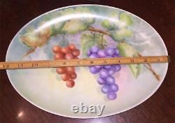 Antique Victorian Hand Painted Grape Vineyard China Serving Platter Plate Vtg