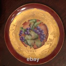 Antique Victorian Hand Painted Grape Vineyard China Serving Platter Plate Vtg