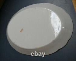 Antique W C Co Wellsville China Blue White Meat Platter 14x10 Semi-porcelain