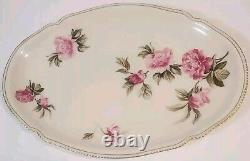 Castleton 19 x 13 SERVING PLATTER Pink Peonies Peony 1950s Dinnerware Dish RARE