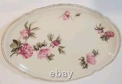 Castleton 19 x 13 SERVING PLATTER Pink Peonies Peony 1950s Dinnerware Dish RARE