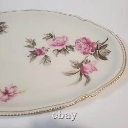 Castleton 19 x 13 SERVING PLATTER Pink Peonies Peony 1950s Dinnerware Dish RARE