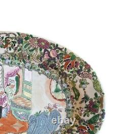 Chinese Famille Rose Medallion Oval Platter 18 China Ching Dynasty Antique