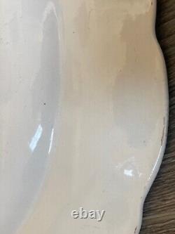 Clews Staffordshire Genevese Opaque China Blue Transfer White Platter L 18 3/4