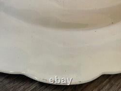 Clews Staffordshire Genevese Opaque China Blue Transfer White Platter L 18 3/4