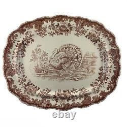 Copeland Spode Turkey Serving Platter (Brown & White)