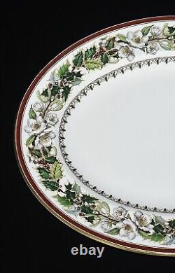 HTF Spode Christmas Rose 15 Bone China Oval Serving Platter Made In England