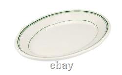 Homer Laughlin HL1551 11 3/4 Oval Platter China, Ivory with Green Band NEW