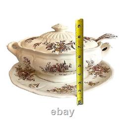 Large Soup Tureen WithLadle Wedgwood Bristol Covered Serving Dish Fall Flowers