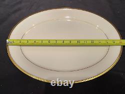 Lenox Eternal 16-1/4 Oval Meat Medium Serving Platter Ivory Gold Band Dishes