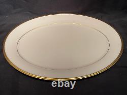 Lenox Eternal 16-1/4 Oval Meat Medium Serving Platter Ivory Gold Band Dishes