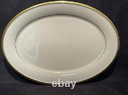 Lenox Eternal 16-1/4 Oval Meat Medium Serving Platter Ivory Gold Band Dishes