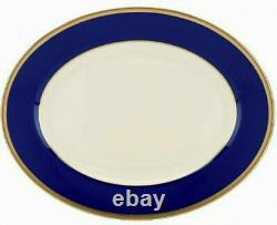 Lenox Independence Ivory Oval Serving Platter 13 Star Blue & Gold Bands USA NEW