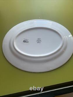 Lenox Opal Innocence Scroll Serving Platter 13 White Oval Dot Platinum USA NEW