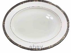 Lenox Vintage Jewel Oval Serving Platter 16 NEW Gold Black Blue