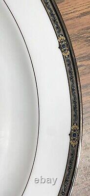 Lenox Vintage Jewel Oval Serving Platter 16 NEW Gold Black Blue