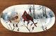 Lenox Winter Greetings Scenic Serving Platter Tray Gold Banded 14 Excellent